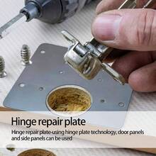 10 Piezas Placa de Reparacin de Bisagras de Gabinete, kit de Placa de Reparacin de Bisagras Accesorio de Reparacin de Placa de Acero Inoxidable con Agujero y Tornillos, para Gabinete, Cajn - inicial - Ver 7