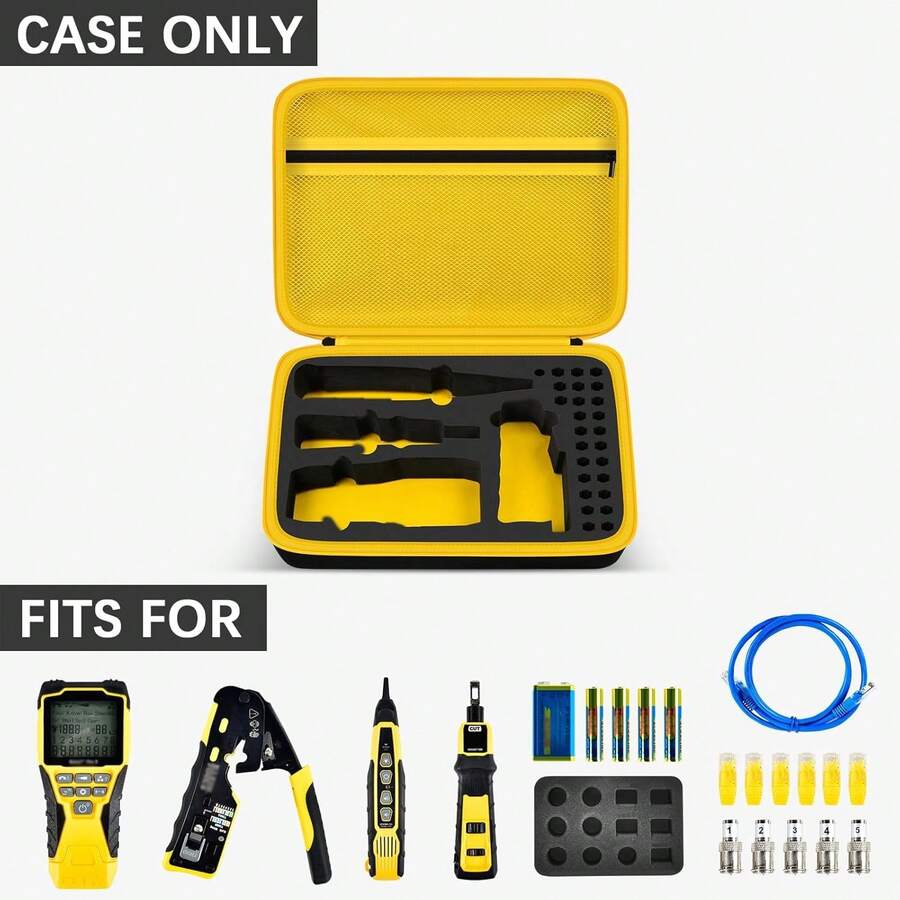 Case Compatible With Klein Tools VDV501-851 VDV500-123 VDV226-110 VDV427-300. Storage Carrying Travel Holder For Cable Tester For Scout Pro 3/ Tracer Probe/Wire Stripper And Accessories (Box Only) - Màu vàng - Xem 1