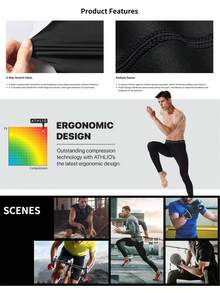 2025 Spring/Summer Black Compression Athletic Pants For Men: Stretchy, Moisture-Wicking, Tight-Fitting, Suitable For All Seasons, Running, Basketball, Gym, Outdoor Sports - Black - View 7