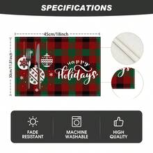 Set de 1/4/6 piese de șervețele imprimate cu tematică de Crăciun, imprimeu modern din fibră de poliester pentru bucătărie/masă, potrivit pentru decorarea de Crăciun în restaurante și bucătării.