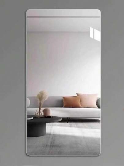 1pc DIY Acrylic Mirror, Bathroom Spiegel Makeup Unbreakable, Self Adhesive, No Installation Required. Wand Square Round Heart Shaped Waterproof Material, Peel Stick.