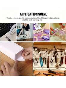 1pc Double-Sided Clear Adhesive Tape, Suitable For Office, School, DIY, Handcraft, Scrapbooking, Art, Crafts, Cards And Gifts, Valentine's Day, Party Supplies, Birthday Gifts And Other Bonding Accessories