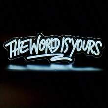 "The Word Is Yours" Neon Sign - USB-Powered Wall Art With 8 Vibrant Colors, Adjustable Text LED Light For Home Office Bar Cafe Wedding Party Decor, Anniversary Valentine's Gift, Ambient Lighting | Customizable Light Decor | Colorful Neon Lights, Neon Signs For Wall Decor