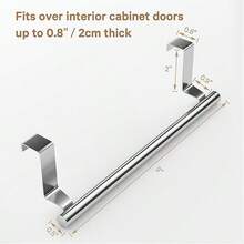 Space-Saving Stainless Steel Over-Door Towel Rack - Easy Install, Rust-Resistant Hanging Bar For Bathroom & Kitchen Towel Holder For Bathroom Towel Rack For Bathroom