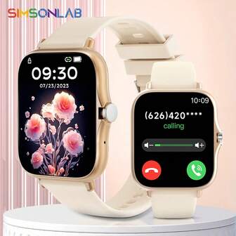 SIMSONLAB 2025 HEISSE Smartwatch für Frauen, Multifunktions-Smartwatch mit Benachrichtigungsalarm/Drahtlosanruf/Wecker, Fitness-Tracker mit Multi-Sport-Modus, Wettervorhersage, modisches Design, Valentinstags-Geschenk