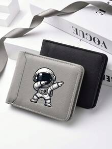 Cartera elegante con estampado de astronauta - Cartera corta bifold multifuncional con monedero, múltiples ranuras para tarjetas, disponible en varios colores, almacenamiento de tarjetas | Cartera minimalista | Cartera | Regalo ideal para fiestas - Unitalla - Ver 2