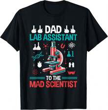 Dad Lab Assistant to Mad Scientist Whiz Kid T-Shirt - Negro - Ver 1