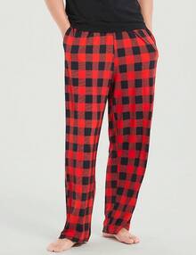 Mens Pajama Pants - Viscose Made From Bamboo, Soft Sleep Pants Comfy Drawstring Lounge Bottom With Pockets Sweatpantshalloween - Red Plaid - View 7
