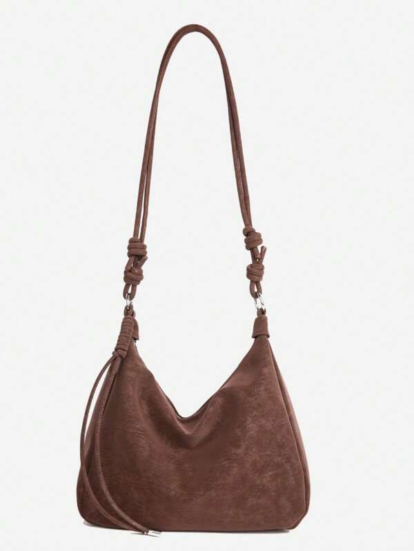 1pc Solid Color PU Material Zipper Closure Fashionable High-Quality Large Capacity Shoulder Underarm Crossbody Bag, Suitable For Women Office, Commute, Travel, Party, Shopping