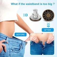 6 Pcs No-Sew Jeans Button Pins - Adjustable Waist Tightener, Quick Adjustment, Suitable For Loose Jeans, Skirts, Pants - Clothing Fasteners,  Wooden Buttons, Made Of -Friendly Materials, Simple Design,  Fashion, DIY Repair, Essential For Fashion Enthusiasts - 隨機款式-6件 - 查看 2