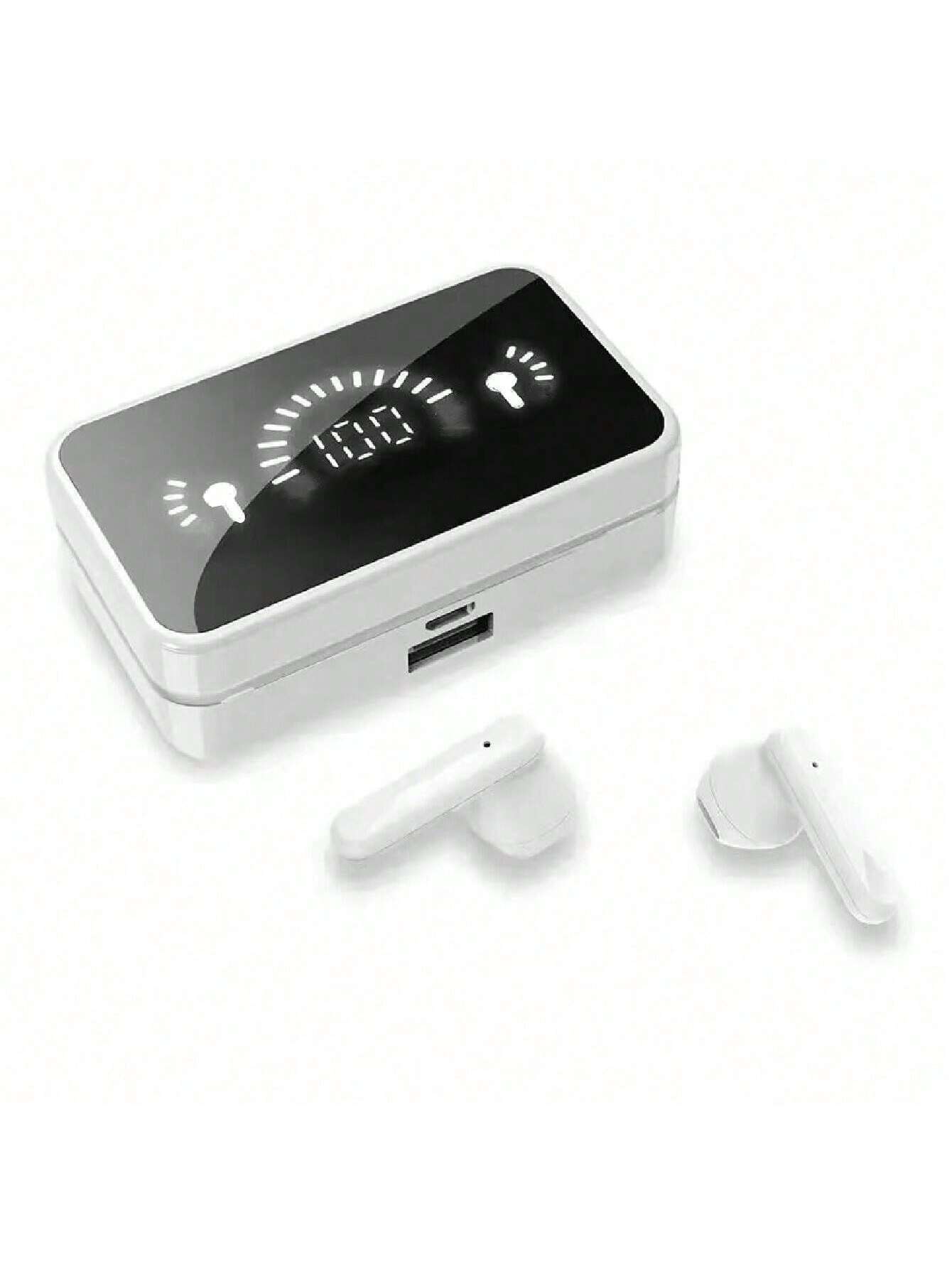 سماعات أذن لاسلكية داخل الأذن مع علبة شحن بشاشة لي...