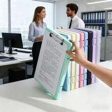 Prancheta com Pasta Tamanho A4, Caixa de Armazenamento Transparente, Organizador de Mesa de Escritório para Documentos, Livros, Papelaria