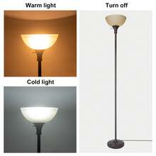 HonoDing Floor Lamp Frosted White Glass Bowl Shade - For Room Decor - Bedroom Decor - Floor Lamp For Bedroom - Floor Lamps For Living Room (Brown) - US A Type Plug(110-127V) - View 7