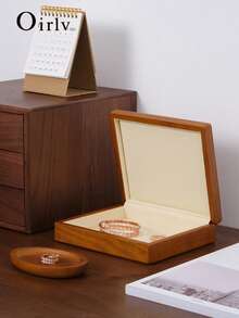 Oirlv 1 PC Wooden Jewelry Box Organizer Ring Necklace Earring Bracelet Box Jewelry Storage Multi Display Jewelry Box Organizer Case ,The Elegant Jewelry Organizer Box Can Be Used To Store Rings,Earrings,Brooches And Other Exquisite Jewelry