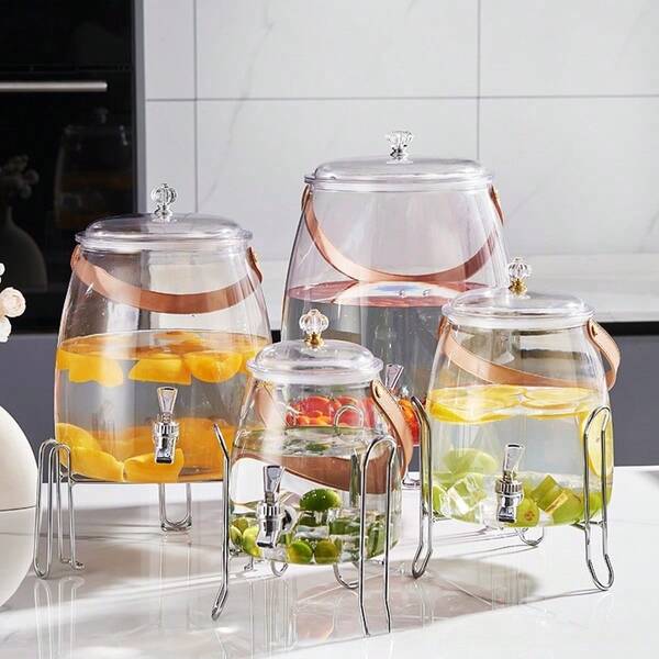 1pc Home Cold Water Pitcher With Faucet, Juice/Beverage Dispenser, Lemon Water/Tea Barrel, Leak-Proof Portable Pitcher