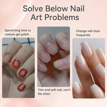 Peel Off Base Gel, Peelable Base Gel Coat For Gel Polish, Peelable Clear Foundation For Use With U V LED Nail Lamp, Nail Practice U V Nail Lamp Required Perfect For Beginners 15ML{"Color_name":"15mlPeelOffBaseGel"} - 15毫升撕拉式底霜 - 查看 7