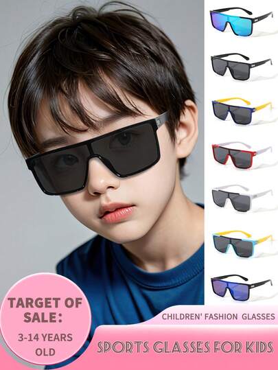 طقم نظارات أطفال عصري، نظارات زخرفية رجعية من طراز Y2K، مناسبة للأولاد والبنات للاستخدام اليومي، هدية للتخرج/العودة للمدرسة/عيد الحب