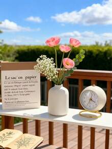 1pc Ceramic Vase, Suitable For Outdoor Gardens, Gardening Decoration, Home Living Room, Dining Table Display, Decorative Creativity, Desktop Display, Flowers Storage, Ornaments And Accessories, Etc.