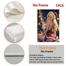 1 pièce, costume du Père Noël anime, peinture décorative d'art moderne sans cadre pour Noël, affiches imprimées, canevas imperméable, convient pour la maison, le bureau, la chambre, le salon, le bureau, la salle de bain, le bar, les arts muraux et la décoration de la maison, est un cadeau de vacances idéal