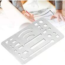 Borrador Shield inoxidable, herramientas de borrado de acero inoxidable, plantilla de dibujo ingeniería, regla herramienta de precisión para diseñoécnico y dibujo profesional - Acero Inoxidable - Ver 8