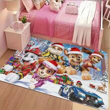 1/3/4 piezas Alfombras con temática de Paw Patrol navideña, agrega magia alegre a tu habitación; adecuado para sala de estar, dormitorio, etc.