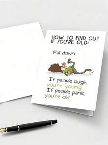 Hilarious Snarky Birthday Card For Anyone - Perfect For Men, Women, Friends Funny 'How To Find Out If You're Old' Design