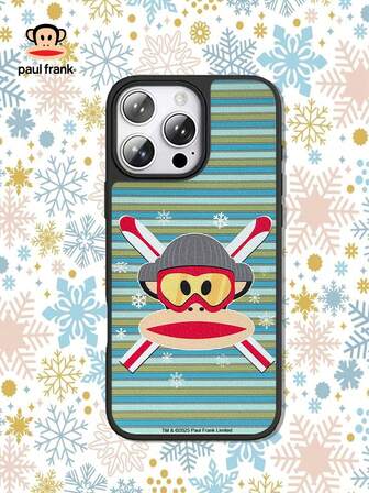  Paul Frank-licensierat matt texturerat telefonskal, helkroppsfodral med apa-design, stötsäkert kameraskydd, nya fodral kompatibelt med 13/14/15/16 Pro Max