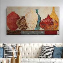 1pc HD Canvas Prints Floral Vase Painting Pot Art Modern Wall Picture For Living Room Frameless