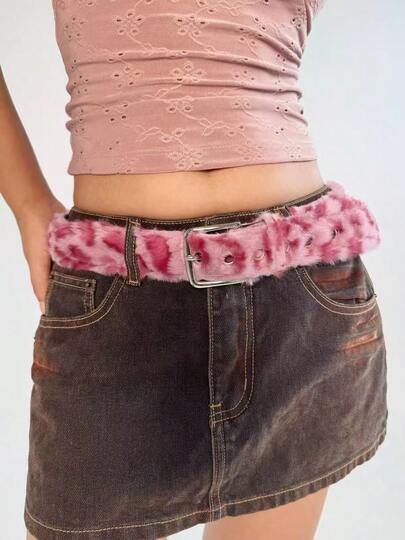 Punk Style Black Wide Waist Belt, Unique Design, High-End Decoration For Skirts And Jeans