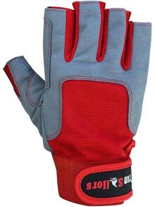 Guantes de Vela MRX BOXING & FITNESS con 3/4 Dedos y Agarre para Hombres y Mujeres, Ideales para Kayak, Entrenamientos, Guante de Vela - Gris, Rojo - Ver 8