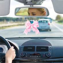 5 piezas Ambientador de coche con lazos rosas lindos y aroma a cereza, accesorios automotrices, decoración colgante de aromas para el interior del coche para mujeres y adolescentes, ambientador de coche, espejo ambientador de coche, decoración interior del coche, accesorios interiores, ambientador de salida de aire, regalo de Navidad, regalo del Día de San Valentín, accesorios de coche para mujeres - Multicolor - Ver 6