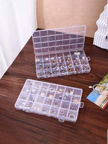 2/1pc Multi-Purpose Transparent Box Plastic Empty Storage Box, $1,Used For Storing Earrings, Rings, Jewelry, Nail Art, Nail Tools, Nail Accessories, Jewelry Decoration And Storage. Gifts For Women