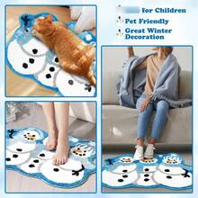 سجادة حمام ديكور رجل الثلج عيد الميلاد، سجادة منطقة، حصيرة الباب - أزرق ريفي، مانع الانزلاق للمنزل والحمام، ديكور منزلي داخلي لعيد الميلاد، هدايا عيد الميلاد، ديكورات منزلية لعيد الميلاد، سجادة مانعة للانزلاق للباب، سجادة حمام مانعة للانزلاق - قابلة للغسل في الغسالة، حصيرة باب من الصوف الاصطناعي عالي الكثافة، مثالية لديكور الحمام أو غرفة النوم، ديكور وإكسسوارات حمام عيد الميلاد، مناسبة لديكور مدخل المنزل مطبخ السجاد