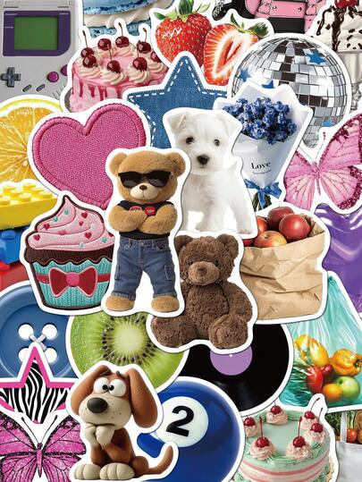 50 piezas Pegatinas retro Y2K para cuadernos, portátiles, estuches de teléfonos celulares, equipaje, guitarras y decoración