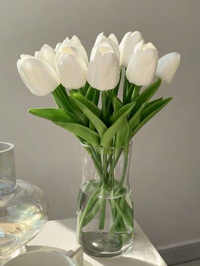 39支/19支/10支/1支仿真郁金香，触感逼真，家居装饰郁金香，适用于婚礼装饰、新娘背景道具、花束、胸花、腕花、婚礼拱门、派对装饰、礼品装饰、餐厅中心摆件。