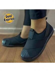 Women's Sports Sneakers Slip On Elastic Casual White Black 34 To 39 Soft And Light Comfortable Express Shipping! - 黑色 - 查看 2