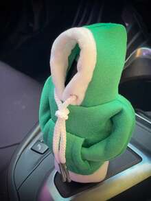 1/2 件圣诞主题连帽衫风格汽车变速杆套，圣诞老人运动衫设计自动变速箱杆保护套，节日圣诞节汽车变速杆内饰装饰配件 - 彩色 - 查看 12