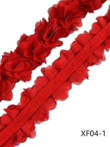 19 Colors Available, 13pcs 5cm Width 3D Chiffon Flower DIY Trim For Headband, Shoes, Hat Decoration