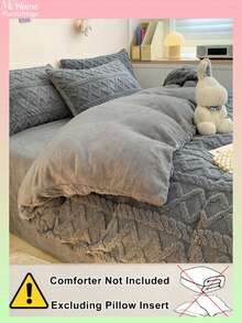 Set de lenjerie de pat 3 piese - 1 husă de pilotă și 2 fețe de pernă, textil moale și confortabil pentru casă, culori multiple, decor simplu și la modă pentru dormitor, cămin, lavabil la mașină, fără umplutură - set de huse de pilotă din blană artificială/fleece, dimensiune Twin/Full/King/Queen, pentru acasă