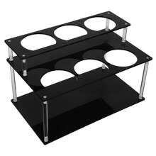 Wine Bottle Organizer -2-Layer Acrylic Bottle Display Rack For Kitchen Storage | Acrylic, Coffee Syrup, Baijiu, Wine Flavoring And Beverage Station Organizer With Layered Shelves