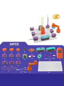 1 Set DIY Circuit Experiment Building Block Toys Above 3 Years Old Boys Fun Physics Enlightenment Science Small Experiment Set Materials Christmas New Year Gifts