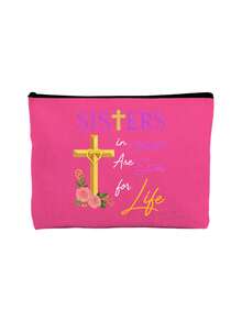 Sister Gifts From Sisters, Birthday Gifts For Women Sister In Law Big Sister, Graduation Christmas Gift For Best Friend Little Sister, A Sister In Christ Is A Sister For Life ,Big Capacity Women Travel Cosmetic Bag For Toiletries,Diy Storage Bag Makeup,Perfect For Travel, Dorm Rooms, Vacations, Daily Commutes, The Office, Or School,A Perfect Gift For Family, Friends, Doctors, Nurses, And Loved Ones, Perfect For Christmas And Thanksgiving,Christmas Gifts,Pouch,Travel,Gifts For Women,Women's Necessaire,Travel Essential,Pouch,Clutch / Small Handbag,Necessaire,Makeup Organizer,Makeup Organize,Pouch,Brush Holder,Mini Pouch,Large Capacity Pouch