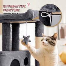 Cat Tree, 36 Inch Cat Tree Tower With Cat Condo, Small Cat Tower With Scratching Post & Sisal-Covered Scratching Board, Cat Climbing Tower With Hammock, Cat Tree For Indoor Cats - Dark Grey - View 6