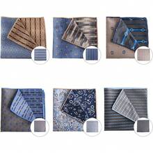 ¡RecomendadoPaquete de 6 pañuelo de hombre algodon hombre, pañuelo de bolsillo seda hombre, cuadrados con rayas multicolor, 10x10 Pulgadas¡Top de Temporada - 1 - Ver 8