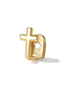 novani 4件套时尚镂空星形十字牙套，单颗牙套，镀金牙套，镶钻牙套男女通用，吸血鬼獠牙牙套套装，嘻哈风格牙饰 - 彩色 - 查看 6