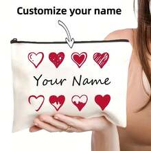 1pc Customized Makeup Bag, Great Gift For Bridesmaids, Teachers, Friends - Ideal For Graduation, Wedding, Bachelorette Party, Practical For Traveling With Cosmetics