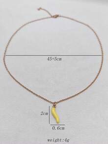 1 件复古 18K 镀金不锈钢细链配红辣椒吊坠，装饰项链适合女士日常和婚礼佩戴，礼物 - 金色 - 查看 9