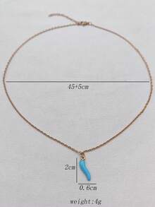 1 件复古 18K 镀金不锈钢细链配红辣椒吊坠，装饰项链适合女士日常和婚礼佩戴，礼物 - 金色 - 查看 10