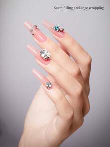 RS NAIL RSNAIL Sealing Gel With Precision Lining Pen, Transparent Edging, Suitable For Chrome Powder, Rhinestones & Other Nail Art Decorations, 3D Stereoscopic Effect, Gems & Diamonds, UV/LED Curing, Meets Salon & Home Manicure DIY Design Needs - Clear - View 8