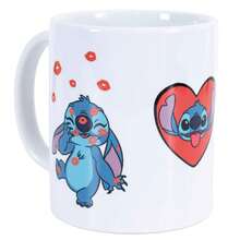 Lilo & Stitch Love Mug (White/Blue/Red) - 100% Mixed - (TA12450) - Red - View 2